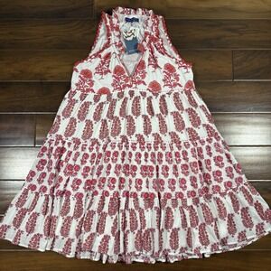 Ro's Garden Women's Size XS Pink‎ Bally Floral Sleeveless Sofie Tiered Dress